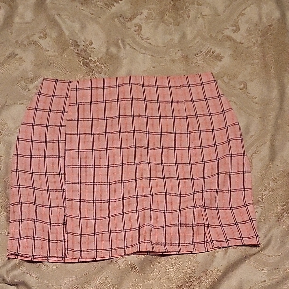Pink Plaid Women's Skirt
